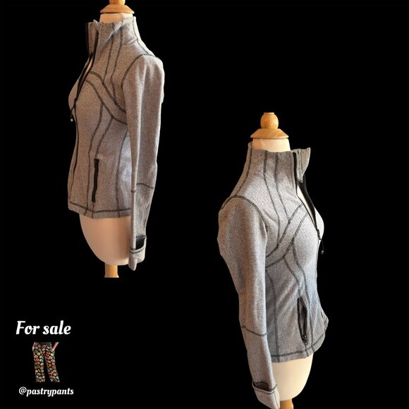 Lululemon Define Jacket Hazy Heather Herringbone White Heathered Black sz 4 - Picture 5 of 5